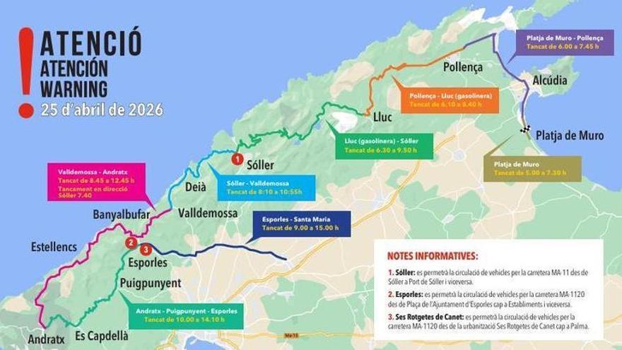 Tausende Radfahrer auf der Insel: Welche Straßen wegen des Rennens Mallorca 312 gesperrt sind