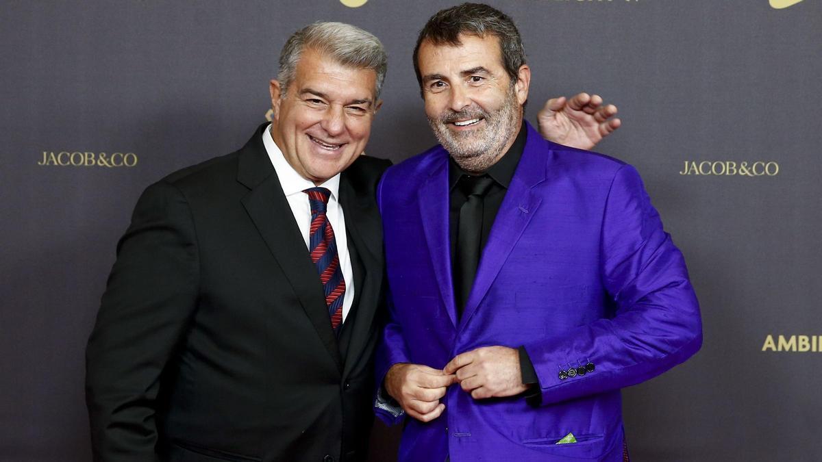 El presidente del FC Barcelona, Joan Laporta, y el exdirectivo Xavier Sala MartÍn