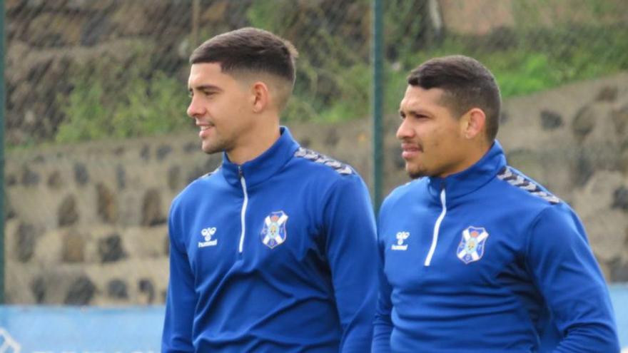 Yoni y Fabrizio, durante un entrenamiento con el filial.