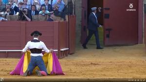 Manuel Escribano, con los pantalones del Chimy Ávila