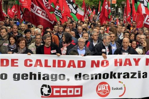 Manifestaciones en varias ciudades españolas en el Día del Trabajo.