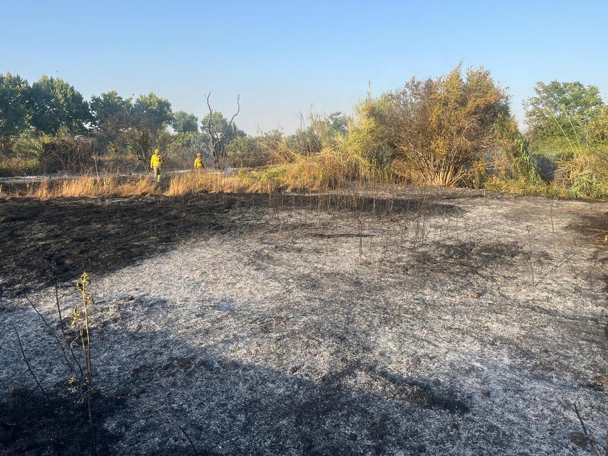 Así ha quedado la zona del incendio en Cáceres.