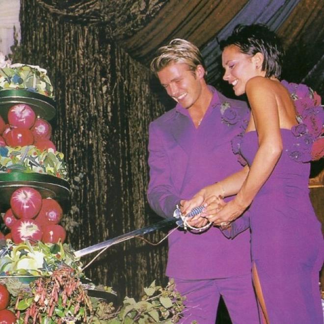 David y Victoria Beckham: igual vestidos en su boda
