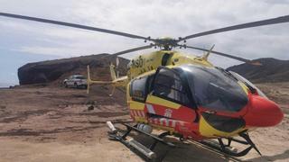 Rescatado en helicóptero un varón tras sufrir una caída en El Médano