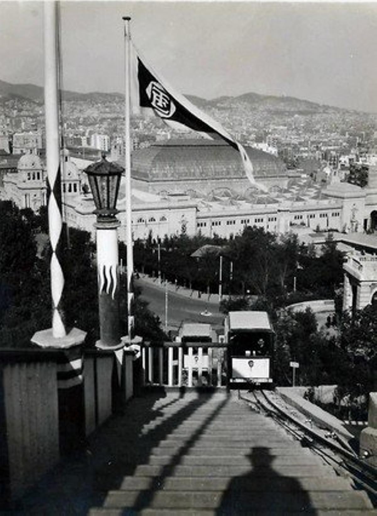 Funicular de l’Expo-29 des de l’estació superior.