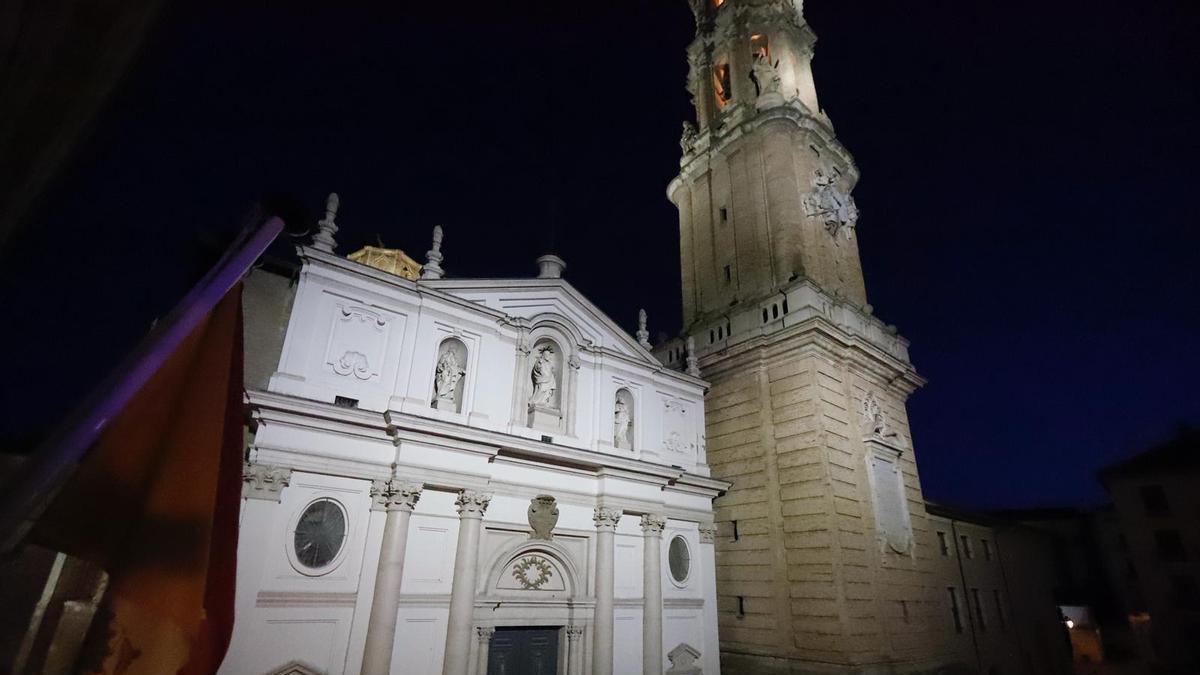 Nueva iluminación de la catedral de La Seo en Zaragoza