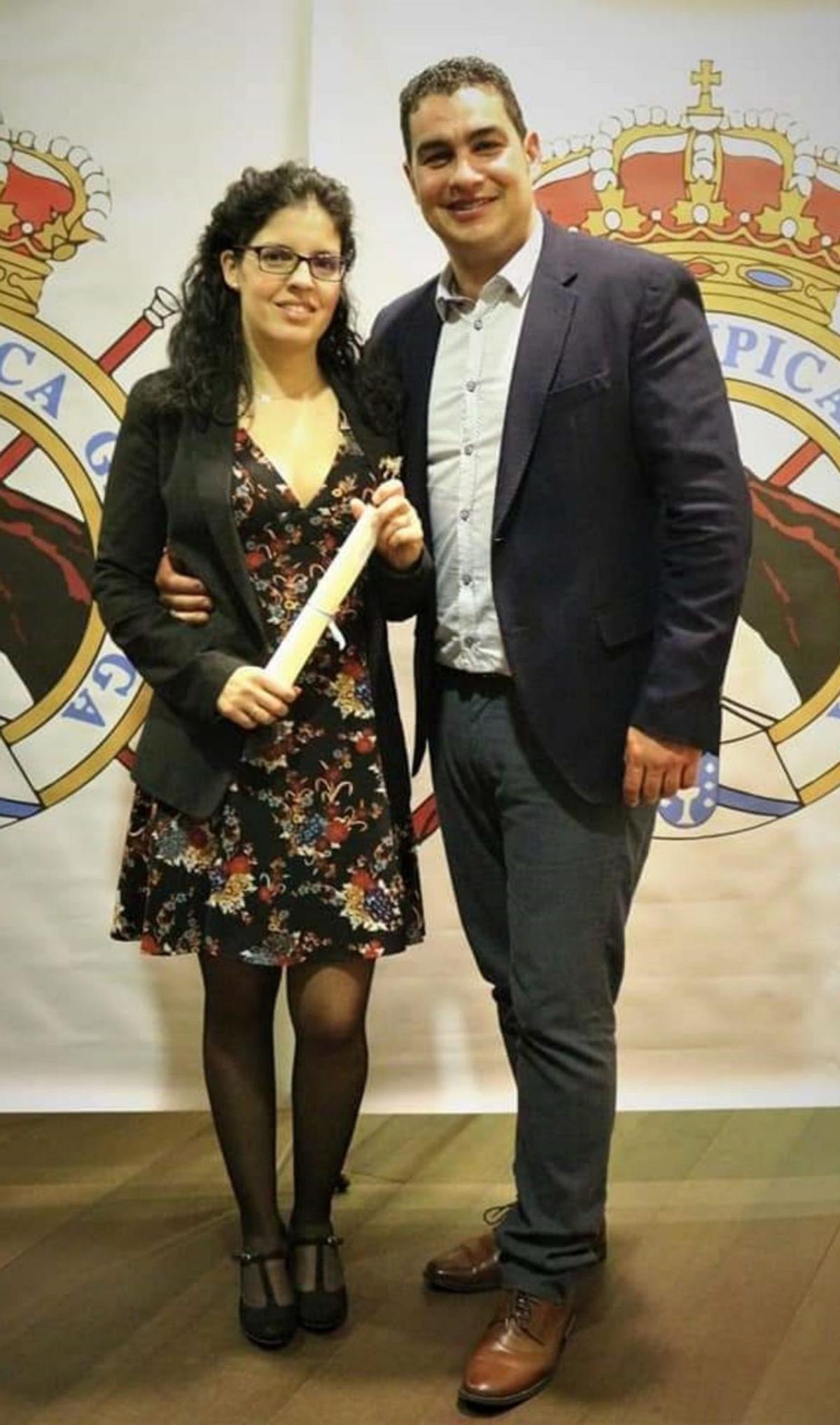 Rocío Carollo y Roberto Turnes, en una gala de la federación gallega.