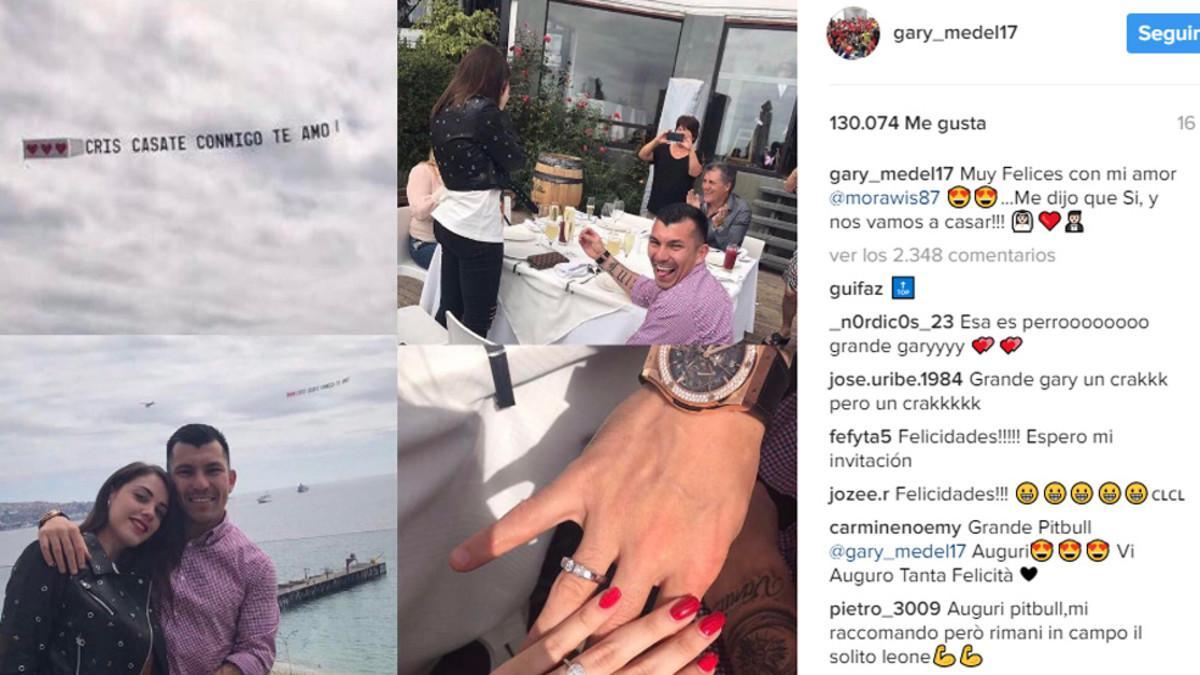 La sorprendente pedida de mano de Medel a su novia