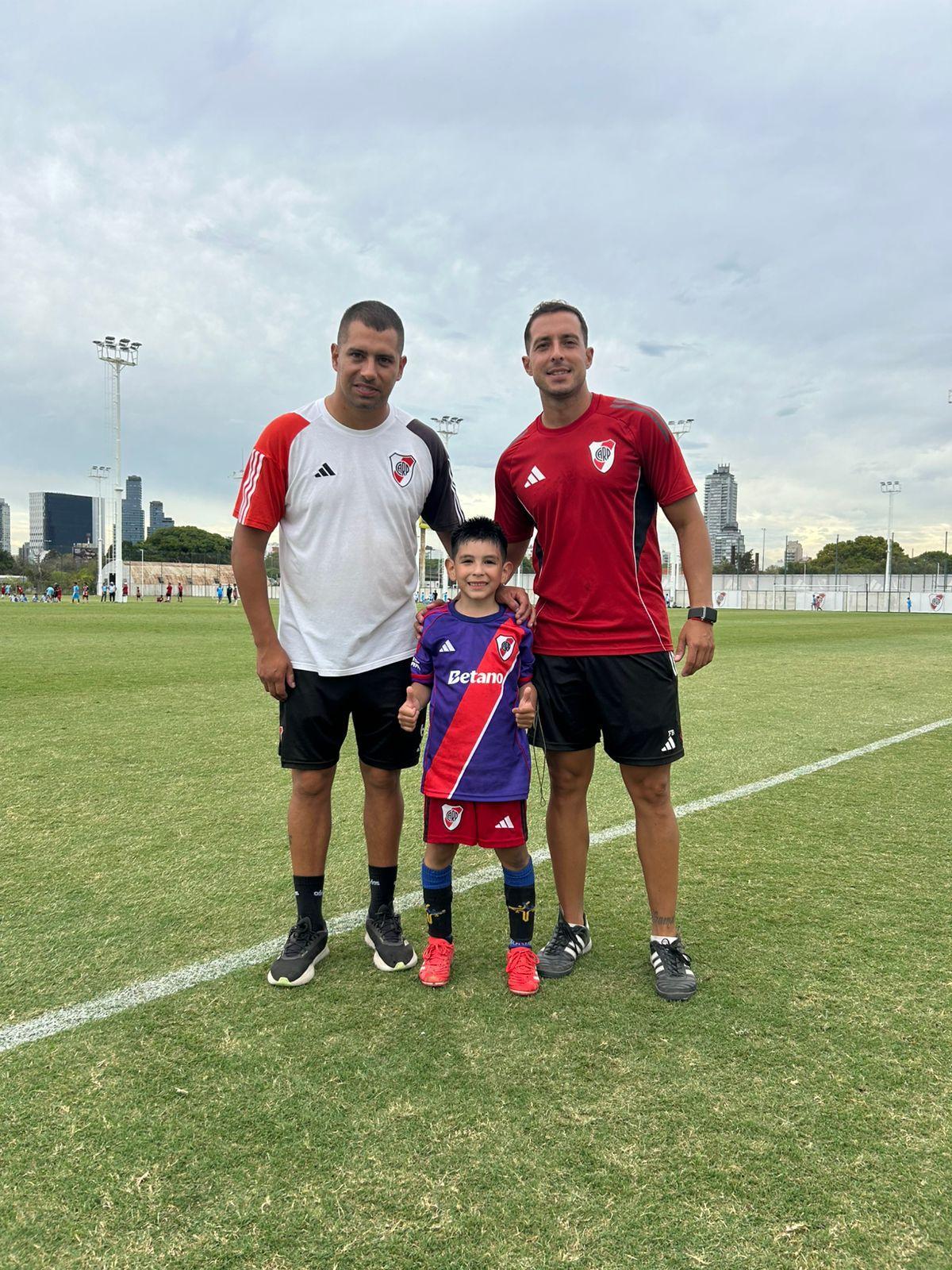 Bruno, en uno de sus entrenamientos con River.