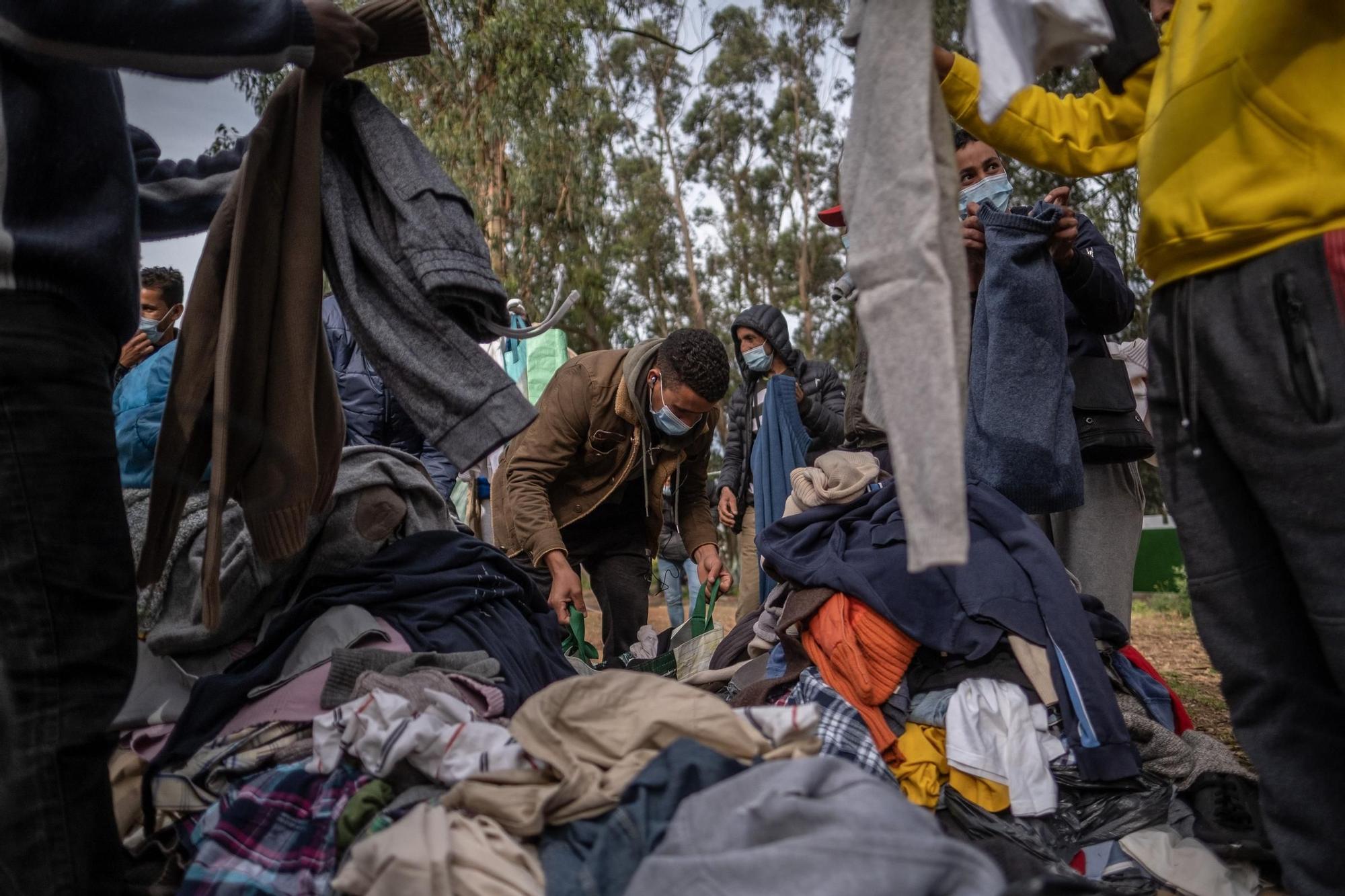 Protestas de migrantes en Las Raíces