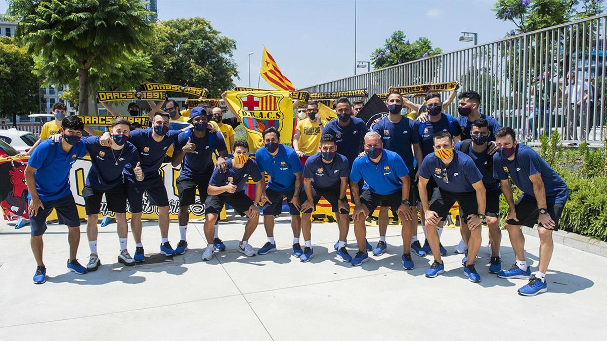 Así han despedido los Dracs al Barça de fútbol sala antes de jugar la fase final de la LNFS