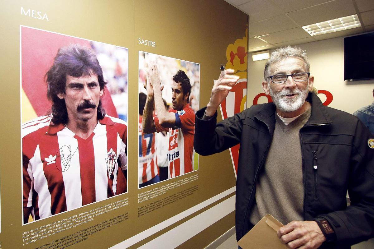 Manolo Mesa, durante su última visita a El Molinón.