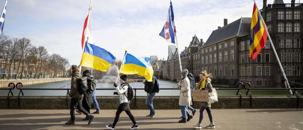 Protestas en contra de la invasión rusa de Ucrania.