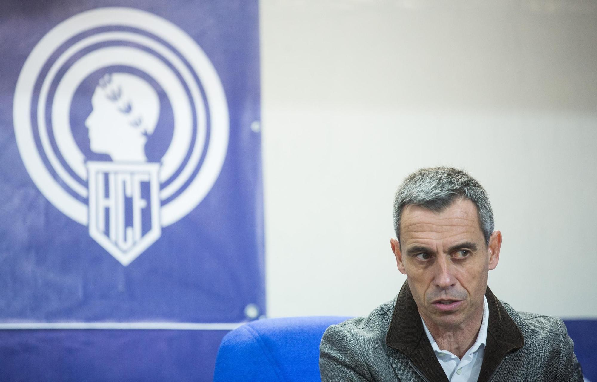 Presentación del nuevo entrenador del Hércules, Manolo Díaz
