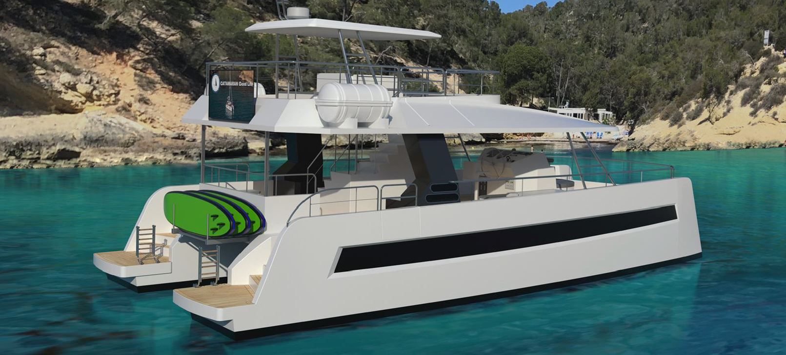 Un barco golondrina eléctrico para navegar por la costa de Mallorca