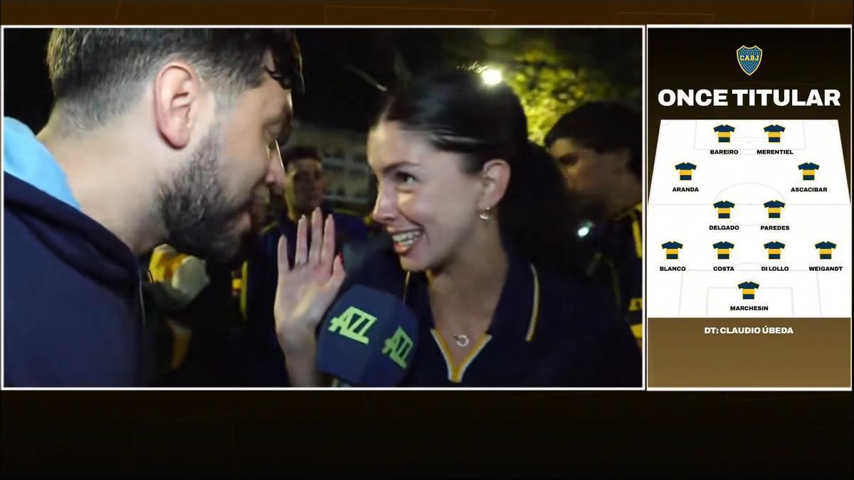 Saltan chispas en directo. ¡Match entre reportero y entrevistada fanática de Boca Juniors!