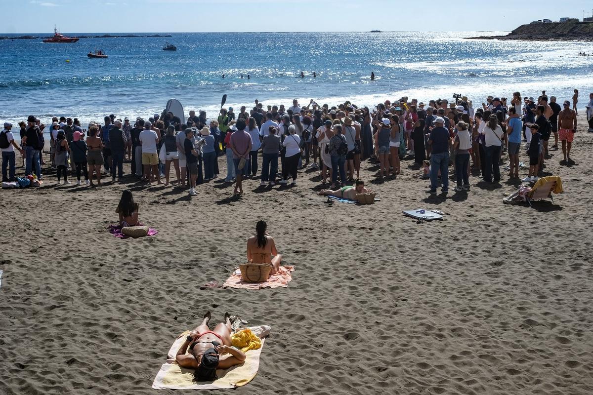 Manifestación contra las jaulas marinas en Salinetas
