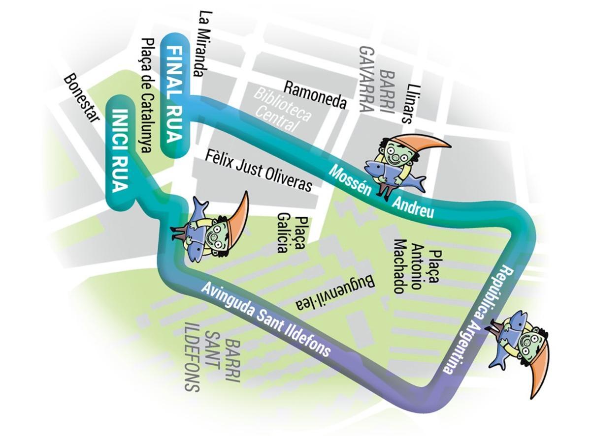 Recorrido desfile del Carnaval 2024 de Cornellà.