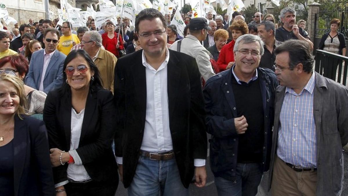 El secretario de Organización del PSOE, Óscar López, durante una manifestación convocada por la Alianza por la Unidad del Campo UPA-COAG en Zamora.