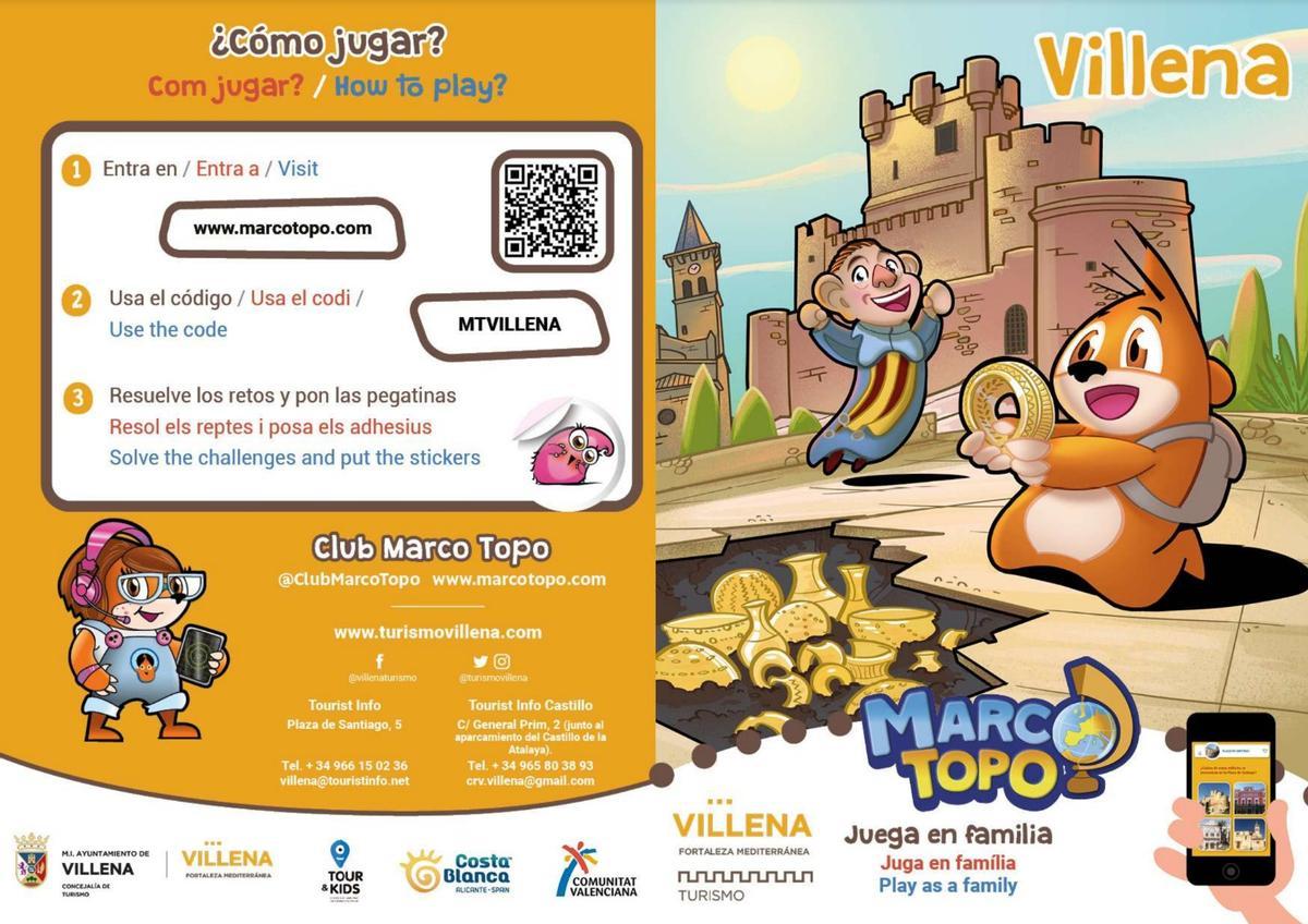 Marco Topo te ayuda a descubrir el patrimonio histórico y monumental de Villena mediante un juego familiar.