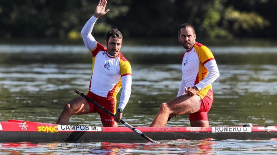 Tono Campos y Diego Romero durante la prueba de Maratón del pasado fin de semana.