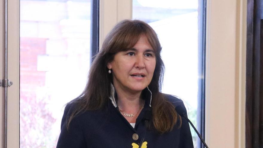 La presidenta del Parlament, Laura Borràs, anunciant que el ple per investir Pere Aragonès serà dijous a la tarda i divendres