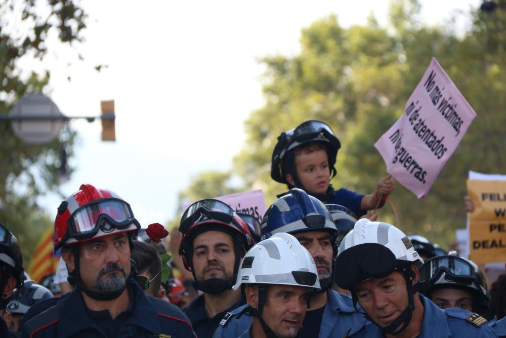 Manifestació contra el terrorisme i en suport a les víctimes dels atemptats de Barcelona