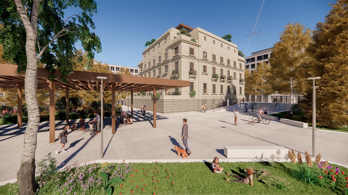 Recreación del proyecto de mejora del edificio del  Ayuntamiento de Xàtiva.