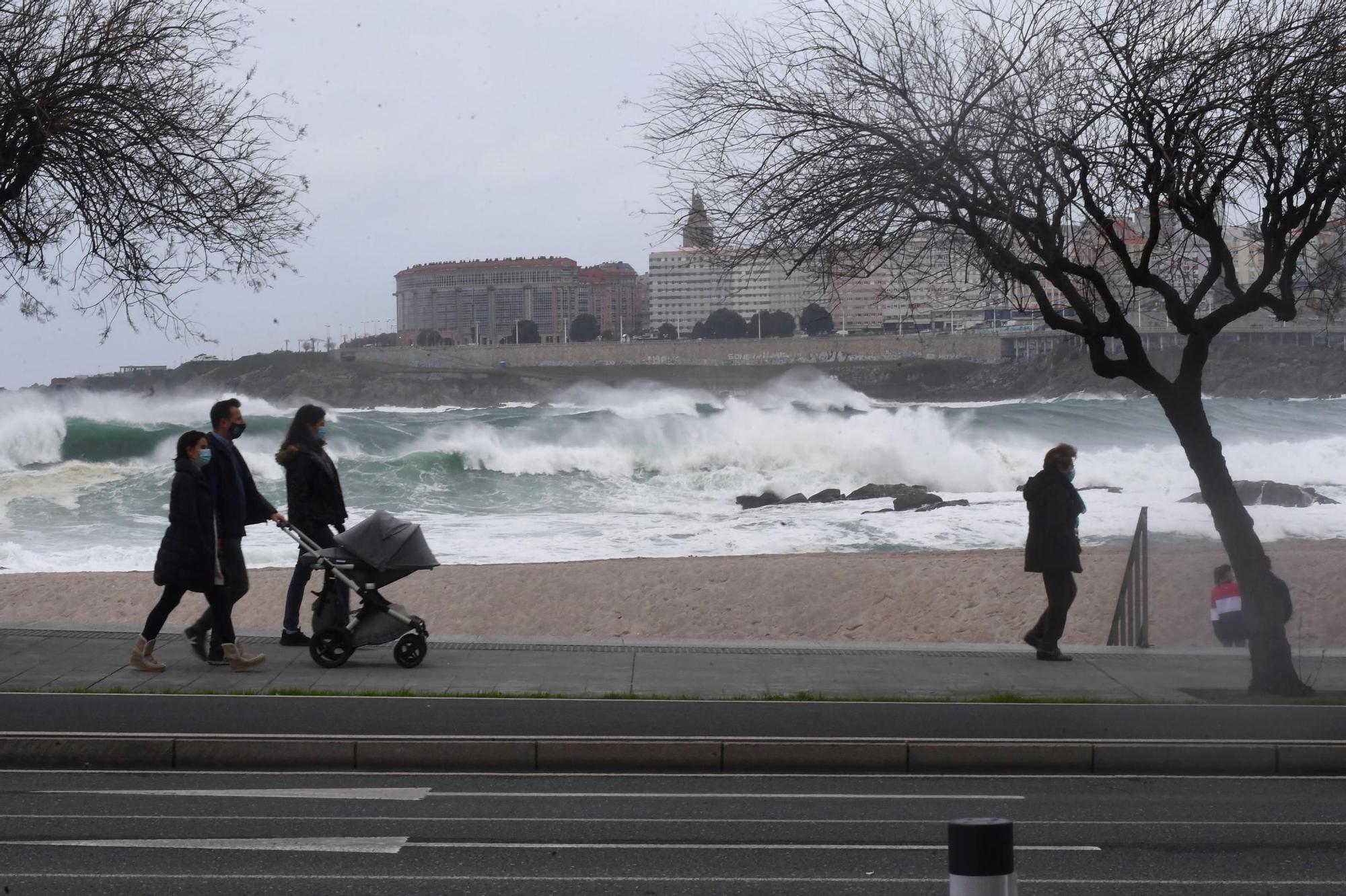 El temporal de viento se deja sentir en A Coruña