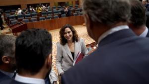 Isabel Díaz Ayuso, después de su intervención en el debate del estado de la Región en Madrid.