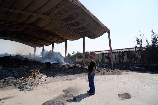 GALERÍA| El daño del incendio a la explotación de los hermanos Pascual Fadón de Zafara
