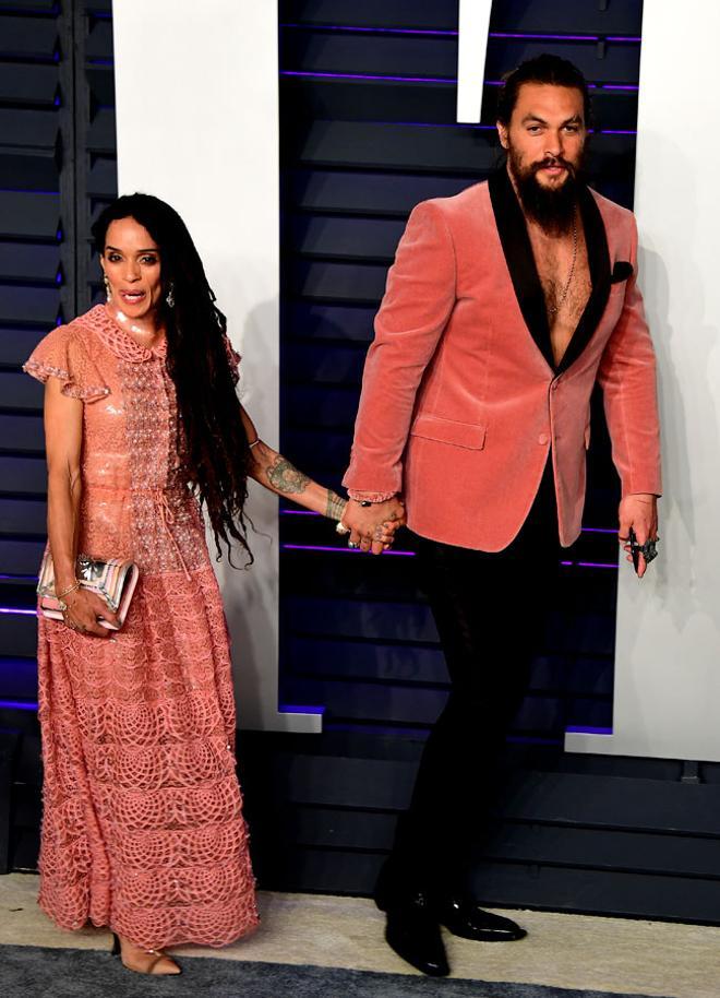 Jason Momoa y Lisa Bonet en la fiesta de Vanity Fair