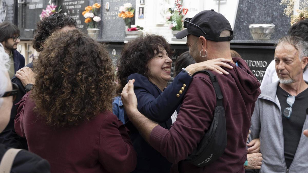 Identificación de los cuatro fusilados en el cementerio de Gandia, en una imagen reciente.