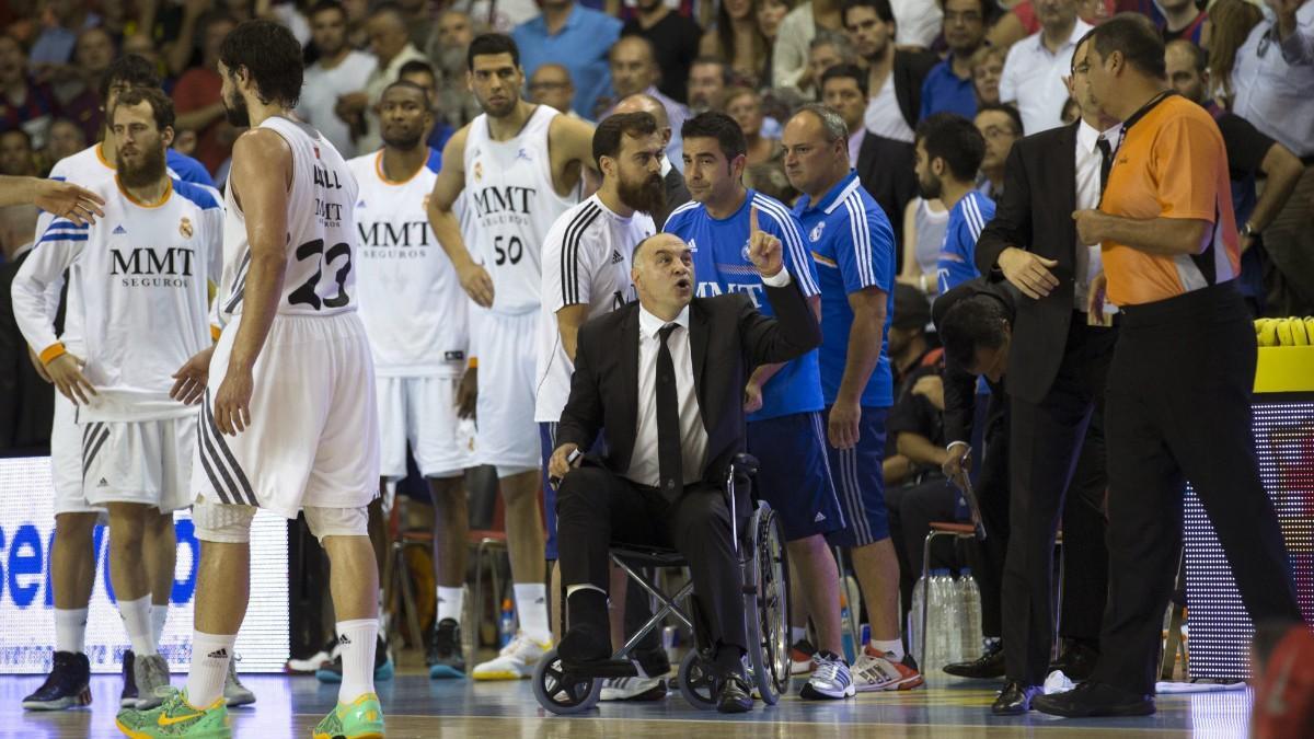 Pablo Laso, expulsado del Palau en silla de ruedas en 2014