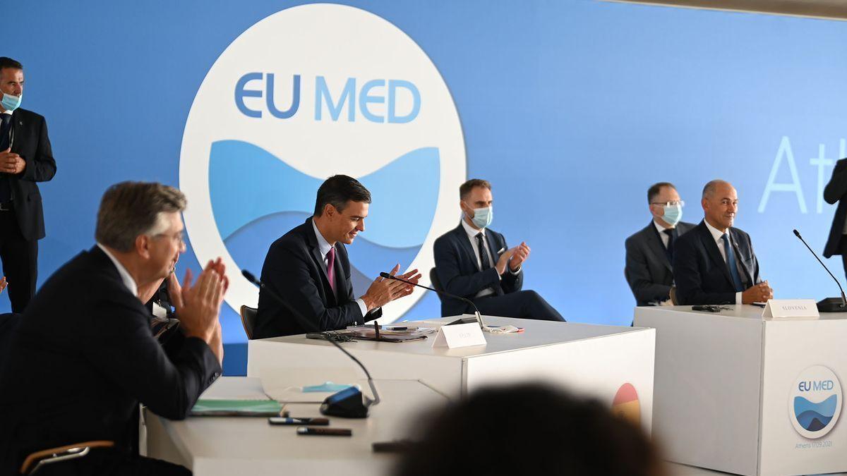 Pedro Sánchez participa en la cumbre VIII Cumbre UE-MED 9, celebrada en Grecia.