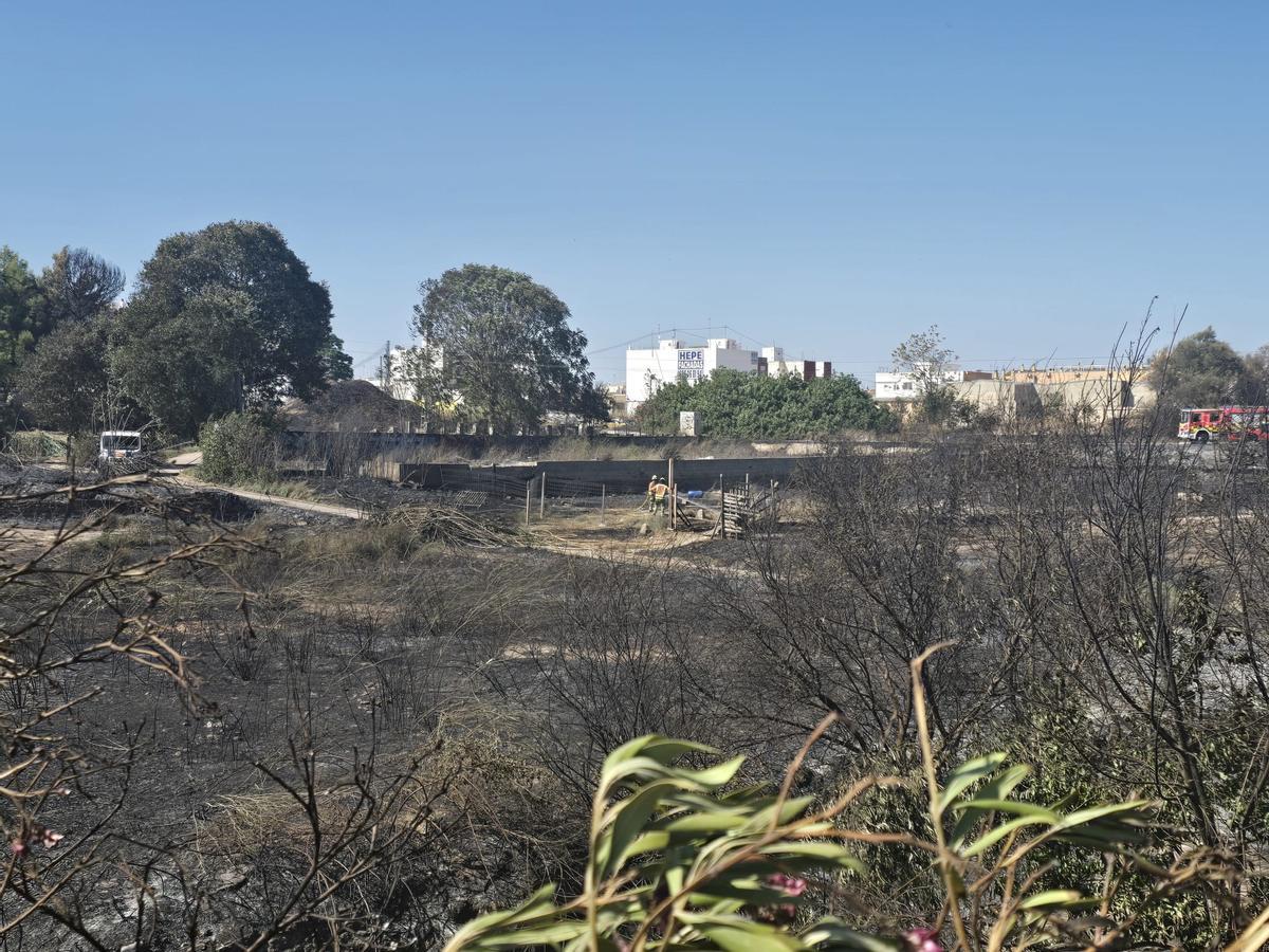 Así ha quedado el barranco de Manises tras el incendio que se ha cobrado la vida de un hombre