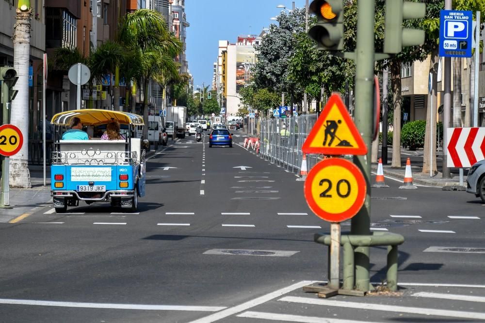 Obras de la MetroGuagua en la calle Venegas