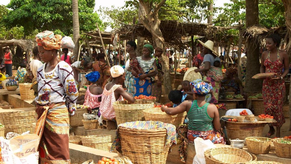 Mercado de comida en Togo