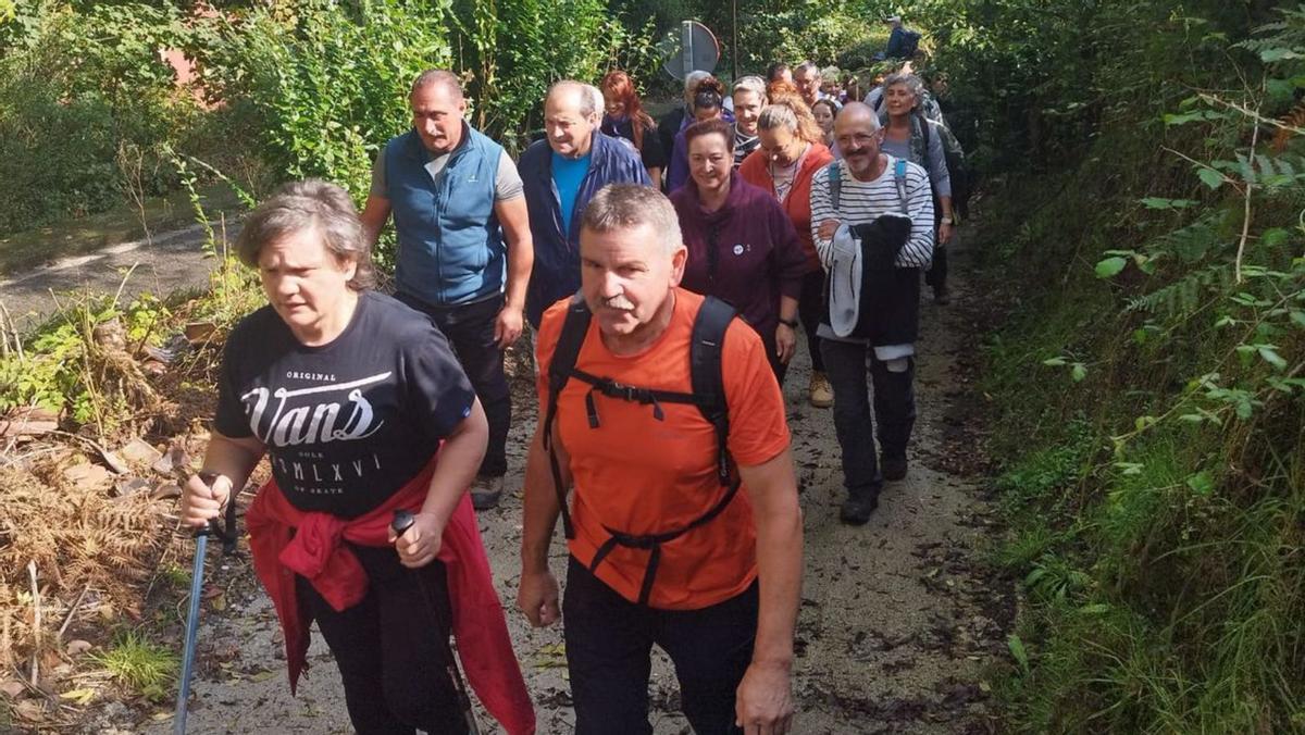 El grupo, al inicio del recorrido, cerca de Sama. | D. O.