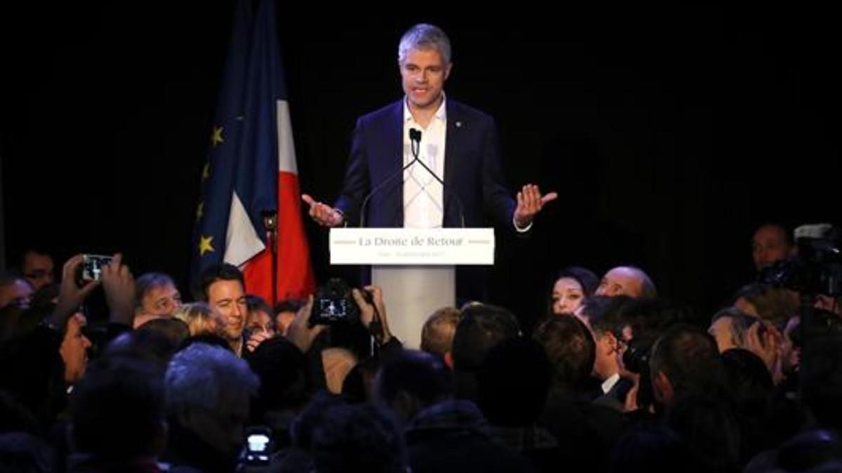 Laurent Wauquiez celebra su elección como líder de Los Republicanos, el pasado domingo en París.