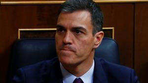Spain’s Prime Minister Pedro Sanchez attends a session at Parliament in Madrid, Spain, February 12, 2019. REUTERS/Juan Medina