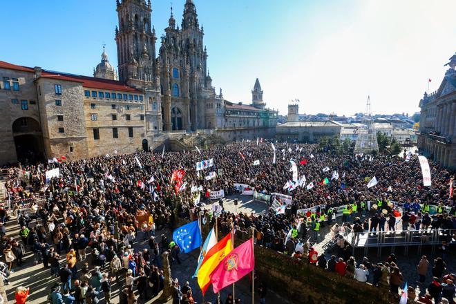 Manifestación multitudinaria contra Altri en Santiago