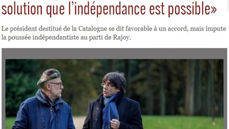 Puigdemont, a &#039;Le Soir&#039;: &quot;Otra solución que no sea la independencia es posible&quot;