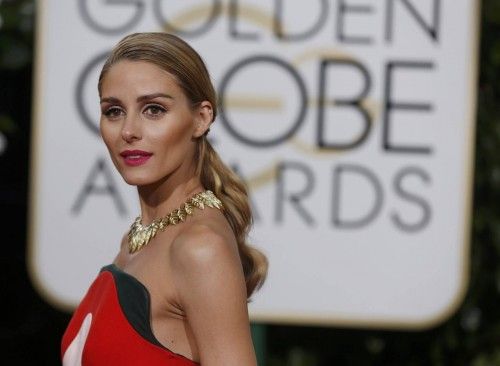 Socialite Olivia Palermo arrives at the 73rd Golden Globe Awards in Beverly Hills