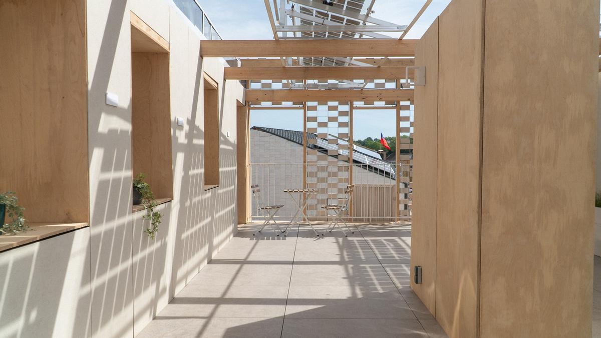 Imagen del exterior de una casa sostenible diseñada por el equipo Azalea de la UPV.