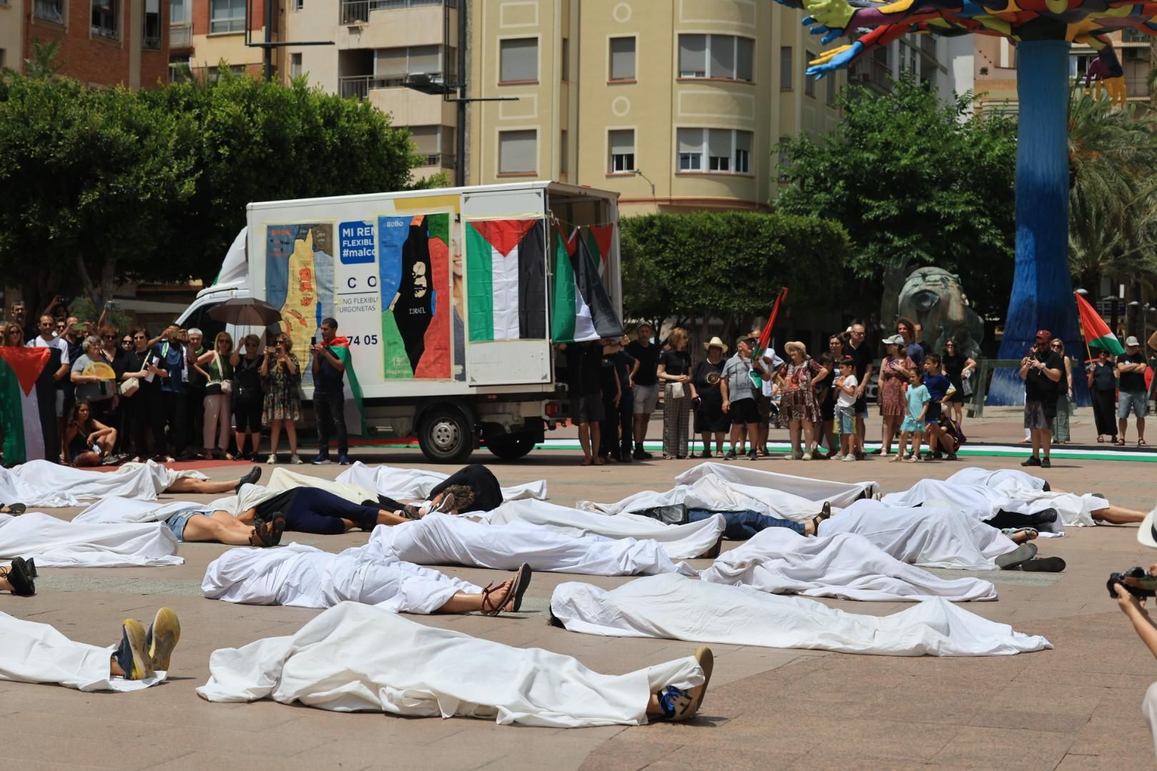Manifestación a favor del pueblo palestino y la paz en Castellón