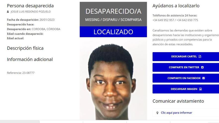Aparece &quot;en buen estado de salud&quot; el menor desaparecido en Córdoba hace tres días