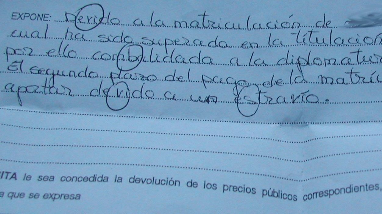 Faltas de ortografía en un texto