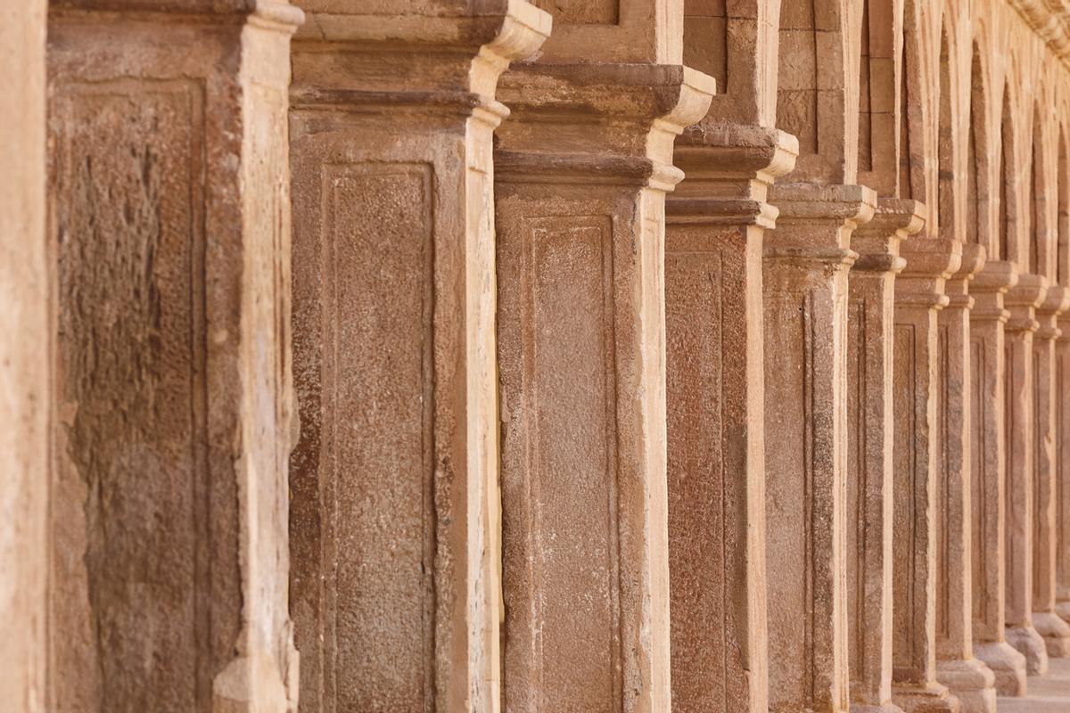 Columnas antiguas en la Plaza Mayor de Villanueva de los Infantes