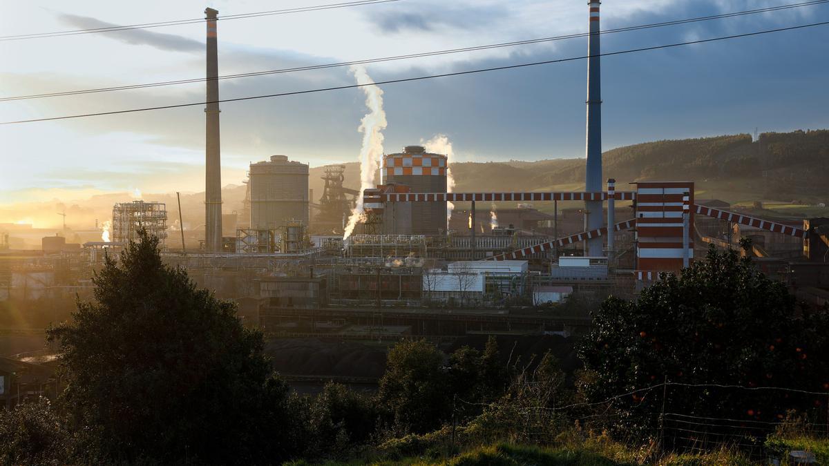 Las baterías de coque de Arcelor en Veriña (Gijón).